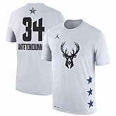 Bucks 34 Giannis Antetokounmpo White 2019 NBA All Star Game Men's T Shirt